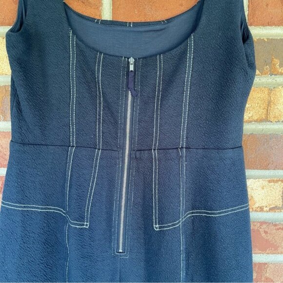 Anthropologie Maeve Sew it Seams Dark Blue Midi Dress 6 - Picture 7 of 10